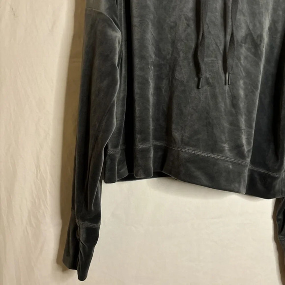OFFLINE by Aerie Velour Cropped Hoodie Women's Size XL Gray Long Sleeve Pullover - Picture 5 of 16